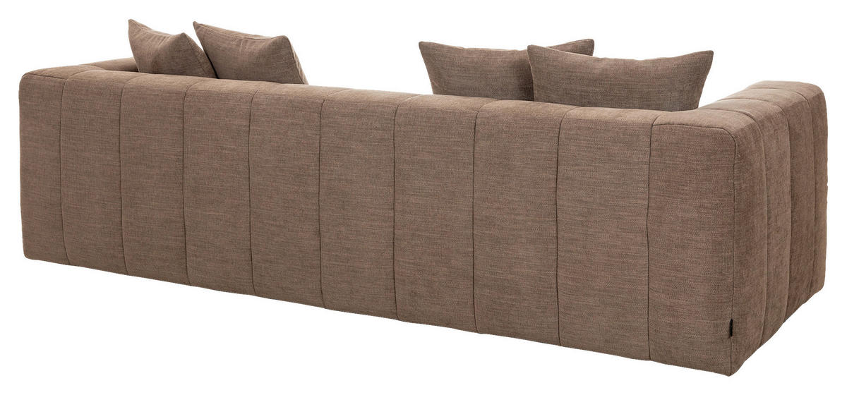 3-SITS SOFFA i brun  - brun/svart, Basics, metall/trä (223/77/91cm) - Pure Home Comfort