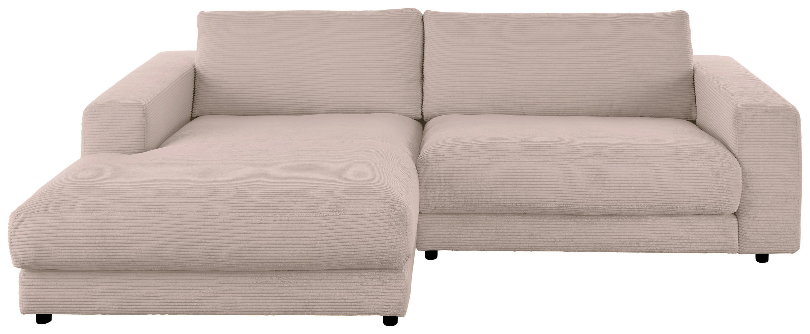 ECKSOFA  in Cord Taupe  190/270 cm  - Taupe/Schwarz, Design, Kunststoff/Textil (190/270cm) - Lomoco