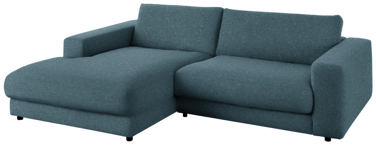 ECKSOFA in Flachgewebe Petrol  - Petrol/Schwarz, Design, Kunststoff/Textil (190/270cm) - Lomoco
