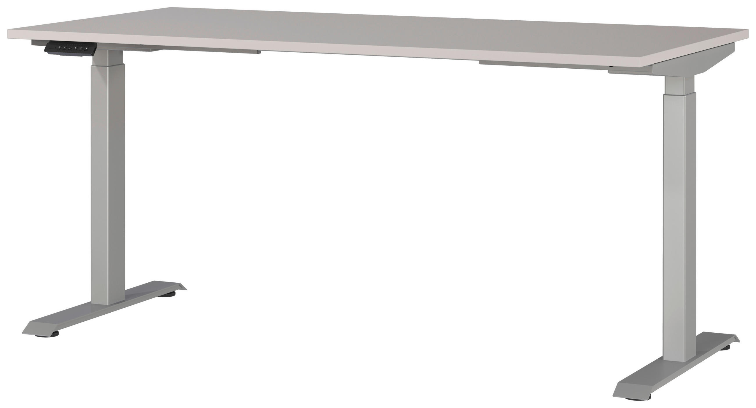 SCHREIBTISCH 160/80/72-118 cm  in Silberfarben, Kaschmir  - Kaschmir/Silberfarben, MODERN, Holzwerkstoff/Metall (160/80/72-118cm) - Novel