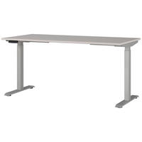 SCHREIBTISCH 160/80/72-118 cm  in Silberfarben, Kaschmir  - Kaschmir/Silberfarben, MODERN, Holzwerkstoff/Metall (160/80/72-118cm) - Novel
