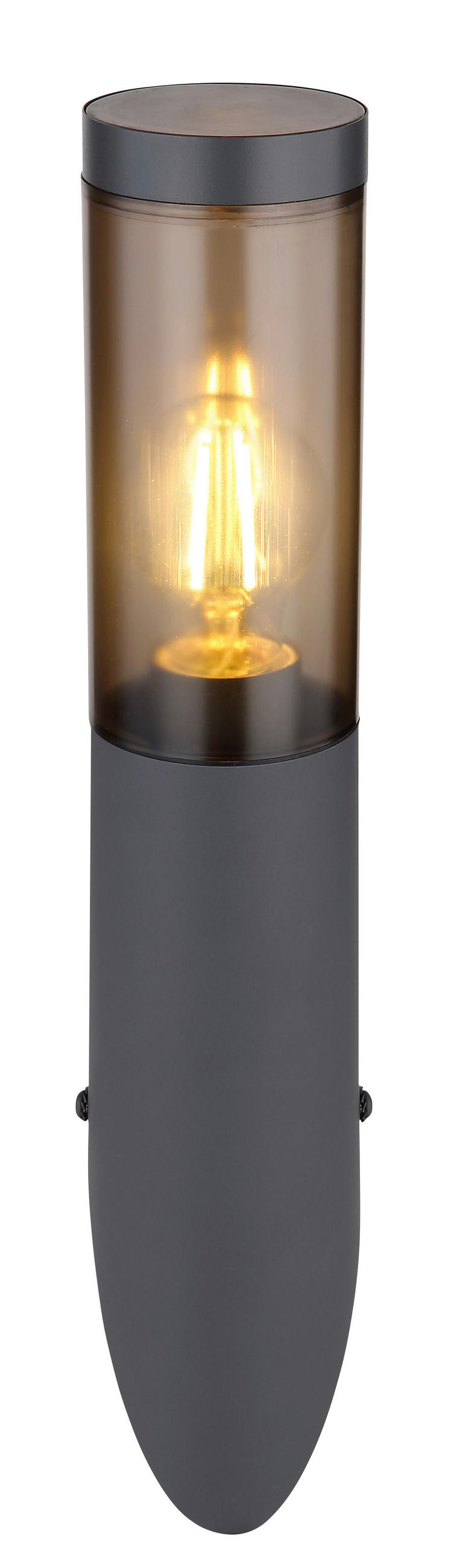 VÄGGLAMPA FÖR UTOMHUS - antracit, Design, metall/plast (7,6/40cm) - Globo