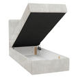 BOXBETT 90/200 cm,  in Beige, Matratze, gepolstertes Kopfteil, Bettkasten, Topper, H3 = fest  - Beige/Schwarz, Design, Holzwerkstoff/Kunststoff (90/200cm) - Esposa