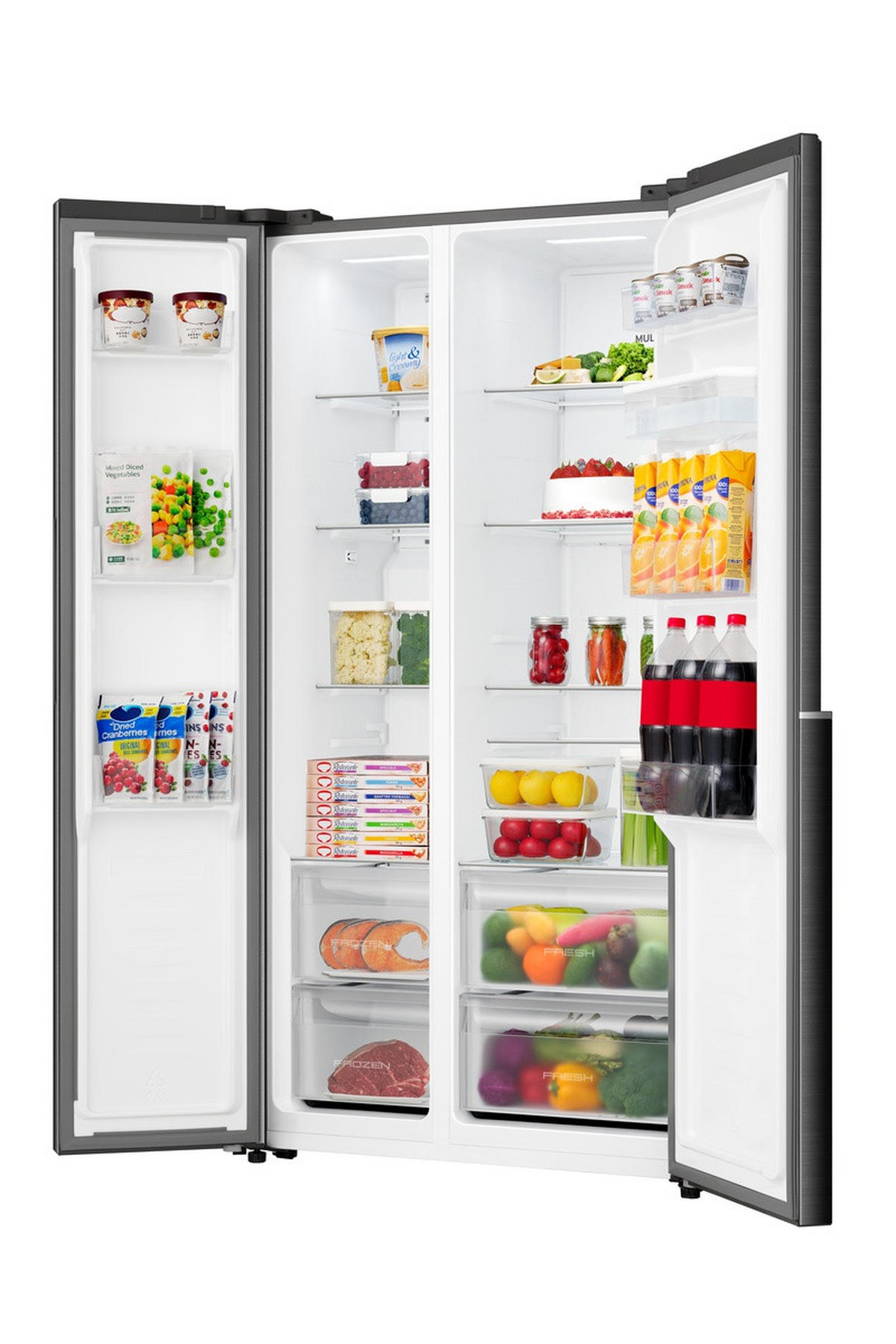 SIDE-BY-SIDE 91,1/178,6/61,5 cm NRS917E41BXWD  - Schwarz, Metall (91,1/178,6/61,5cm) - Gorenje