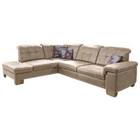 ECKSOFA in Mikrofaser Beige  - Beige, Konventionell, Holz/Textil (243/299cm) - Carryhome