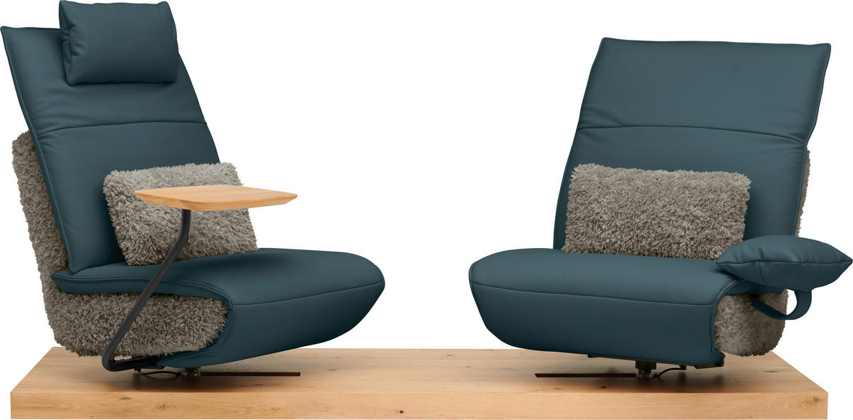 2-SITZER-SOFA  in Hochflor Echtleder Opal, Greige  - Greige/Opal, Design, Leder/Holz (240/65/104cm) - Koinor