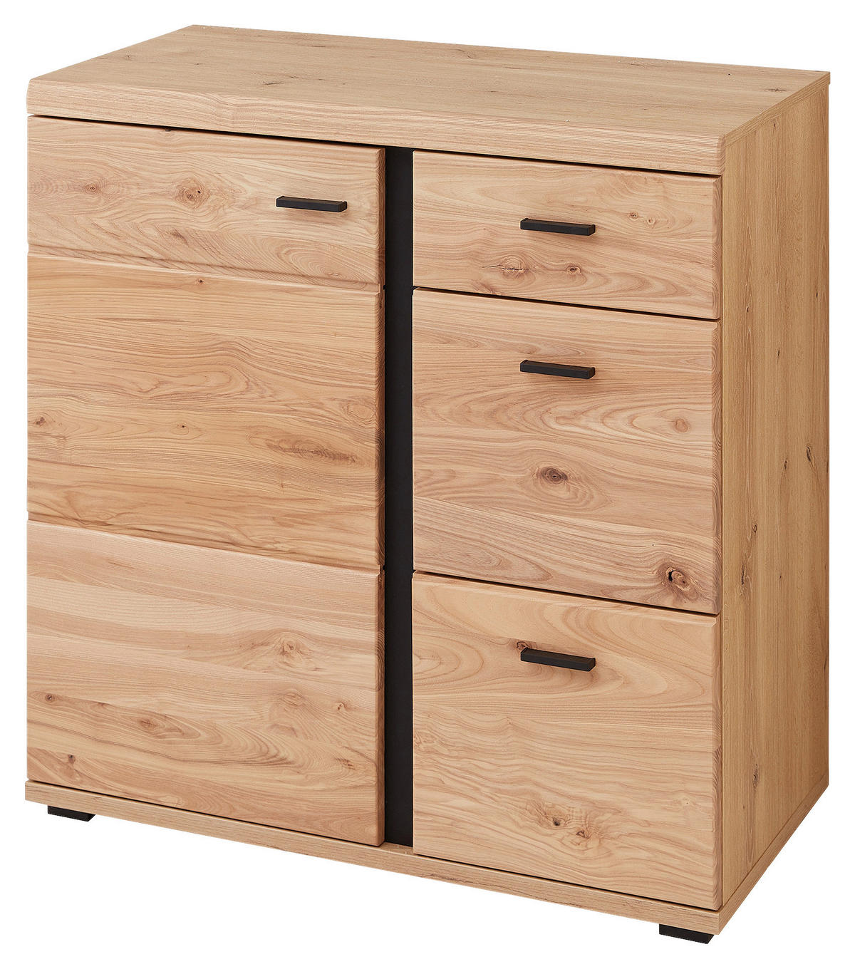 KOMMODE  in 85/86/43 cm  - Eschefarben/Schwarz, Design, Holzwerkstoff/Kunststoff (85/86/43cm) - Linea Natura