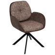 ARMLEHNSTUHL  in Eisen Webstoff  - Schwarz/Braun, Design, Textil/Metall (59/90/64cm) - Linea Natura