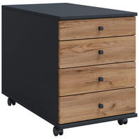 ROLLCONTAINER Anthrazit, Honigeiche  - Honigeiche/Anthrazit, Design, Holzwerkstoff/Kunststoff (42/57/75cm) - MID.YOU