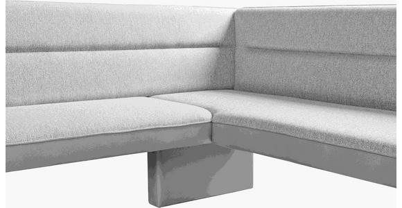 ECKBANK 178/210 cm Webstoff Hellgrau, Beige Buche vollmassiv - Beige/Hellgrau, KONVENTIONELL, Holz/Textil (178/210cm) - Novel