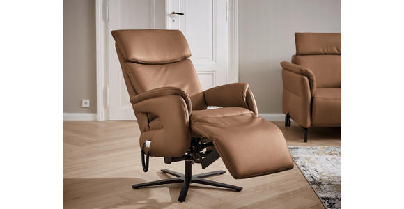 RELAXSESSEL in Textil Hellbraun - Hellbraun/Schwarz, Design, Textil/Metall (70/117/85cm) - Dieter Knoll