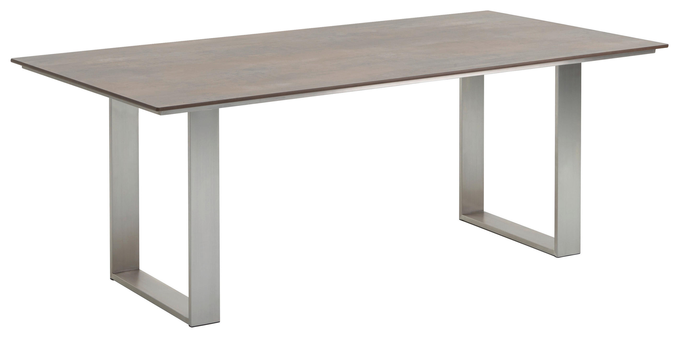 GARTENTISCH 180/95/76 cm Metall, Kunststoff rechteckig  - Silberfarben/Grau, Design, Kunststoff/Metall (180/95/76cm)