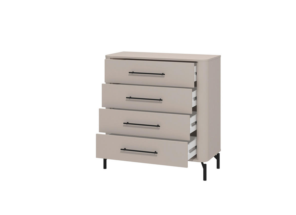 KOMÓD 90/94/40 cm  - fekete/kasmír, Basics, műanyag/faalapú anyag (90/94/40cm) - Carryhome