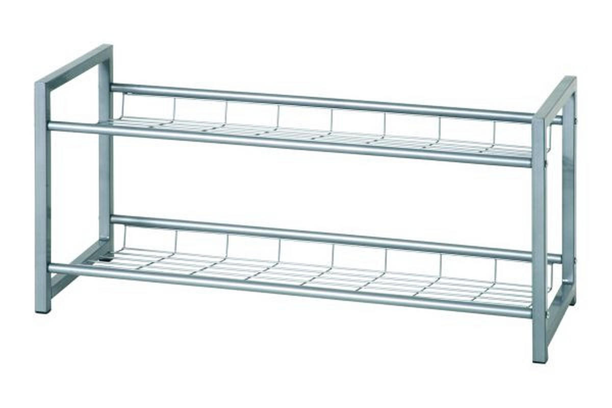 POLICA ZA OBUĆU  boja aluminijuma  metal     - boja aluminijuma, Dizajnerski, metal (80/38/30cm) - Boxxx