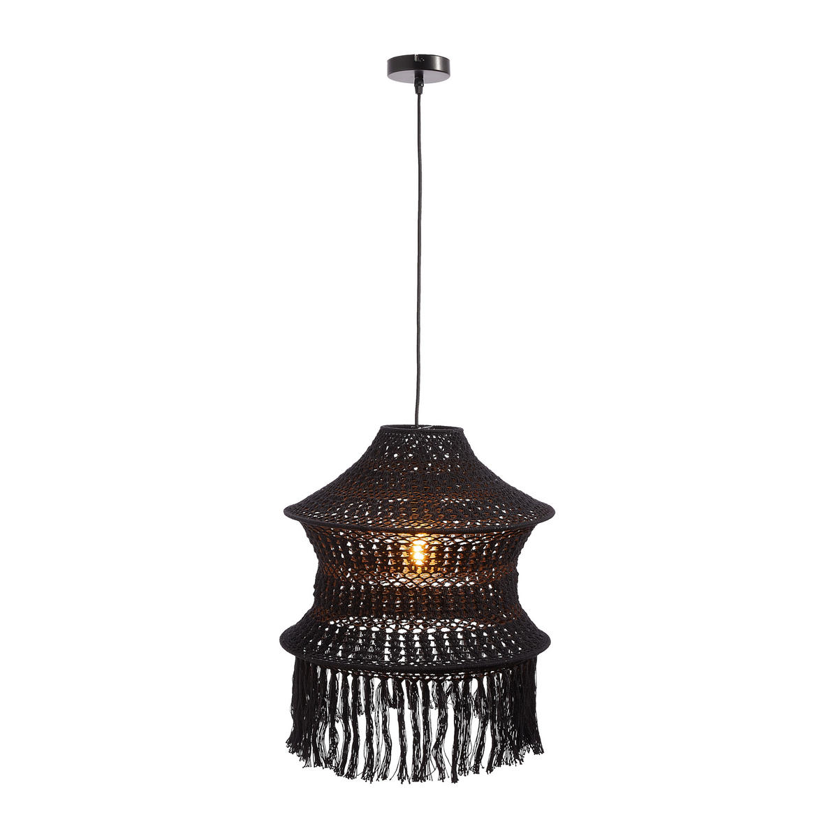SCHNURPENDEL 120/10/2,5 cm   - Schwarz, Trend, Metall (120/10/2,5cm) - Light & Living