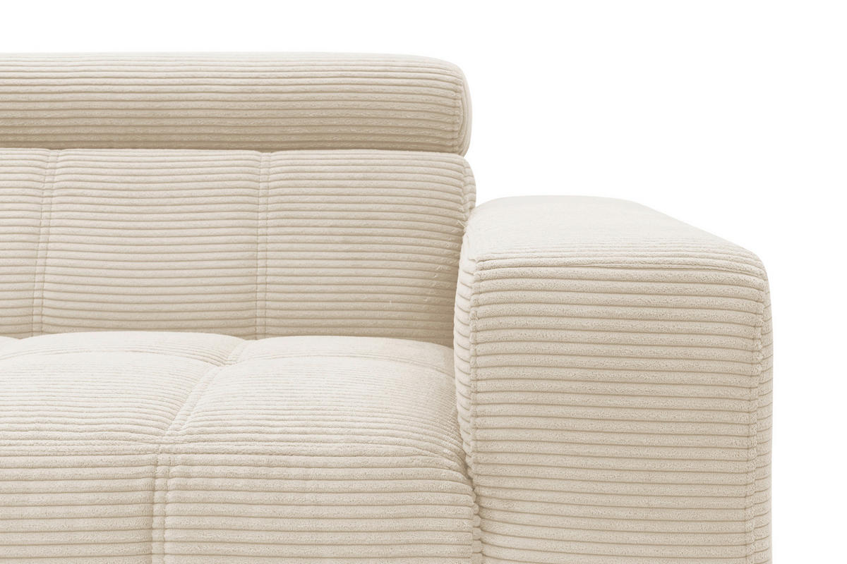2-SITZER-SOFA TRENTO Mikrofaser Creme  - Dunkelgrau/Creme, MODERN, Textil/Metall (208/79/104cm) - MID.YOU