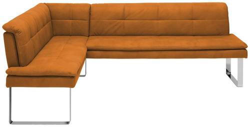 ECKBANK 154/213 cm Mikrofaser Chromfarben, Gelb Metall   - Chromfarben/Gelb, Design, Textil/Metall (154/213cm) - Novel