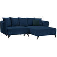 ECKSOFA in Chenille Blau  - Blau/Dunkelgrün, LIFESTYLE, Textil/Metall (255/172cm) - Carryhome