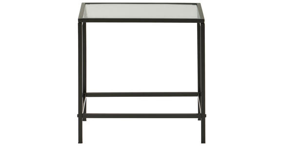 BEISTELLTISCH 40/40/40 cm Schwarz quadratisch  - Schwarz, Basics, Glas/Metall (40/40/40cm) - Xora
