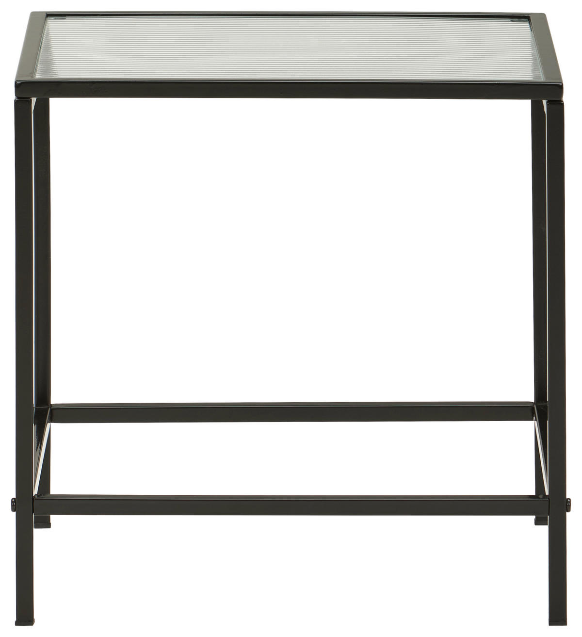 BEISTELLTISCH 40/40/40 cm Schwarz quadratisch  - Schwarz, Basics, Glas/Metall (40/40/40cm) - Xora