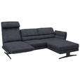 ECKSOFA Grau Flachgewebe  - Schwarz/Grau, Design, Textil/Metall (279-327/176-217cm) - Dieter Knoll