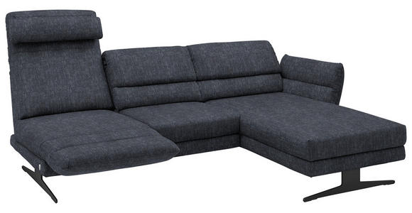 ECKSOFA Grau Flachgewebe  - Schwarz/Grau, Design, Textil/Metall (279-327/176-217cm) - Dieter Knoll