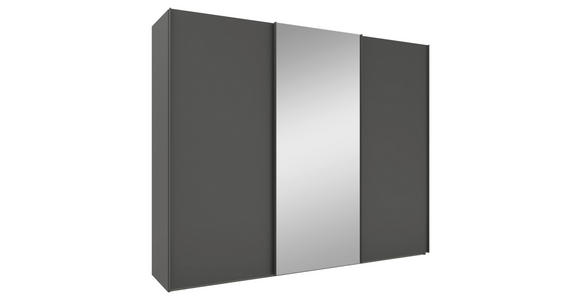 SCHWEBETÜRENSCHRANK 300/223/69 cm 3-türig Anthrazit - Anthrazit/Grau, KONVENTIONELL, Glas/Holzwerkstoff (300/223/69cm) - Novel