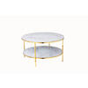 COUCHTISCH 80/80/45 cm rund Weiß, Goldfarben  - Goldfarben/Weiß, Design, Glas/Metall (80/80/45cm) - Livetastic