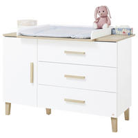 WICKELKOMMODE PINOLINO LUMI 136/101/77 cm  - Eichefarben/Weiß, Design, Holz/Holzwerkstoff (136/101/77cm) - Pinolino