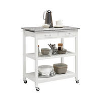 TÁLALÓKOCSI szürke, fehér  - fehér/szürke, Design, faalapú anyag/kő (78/87/48cm) - Xora