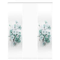 FLÄCHENVORHANG  3 Stück  blickdicht  60/245 cm   - Weiß/Mintgrün, Natur, Textil (60/245cm)