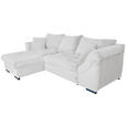 ECKSOFA  in Cord Perlmutt  - Perlmutt/Schwarz, KONVENTIONELL, Textil/Metall (168/258cm) - Carryhome