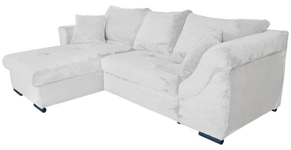 ECKSOFA  in Cord Perlmutt  - Perlmutt/Schwarz, KONVENTIONELL, Textil/Metall (168/258cm) - Carryhome