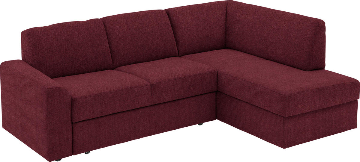 ECKSOFA in Webstoff Rot  - Rot/Schwarz, Konventionell, Kunststoff/Textil (224/165cm) - Xora