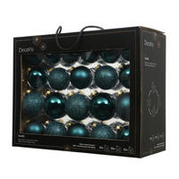 CHRISTBAUMKUGEL-SET  - Smaragdgrün, Basics, Glas (7/7/7cm)