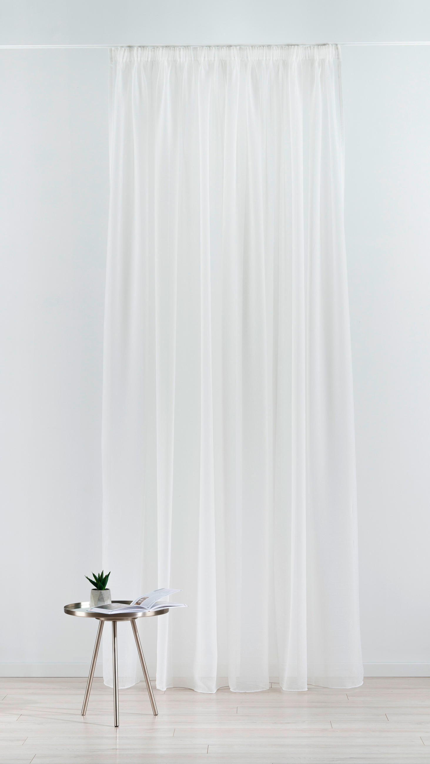 PERDEA CONFECȚIONATĂ transparent  - crem, Basics, textil (300/260cm)