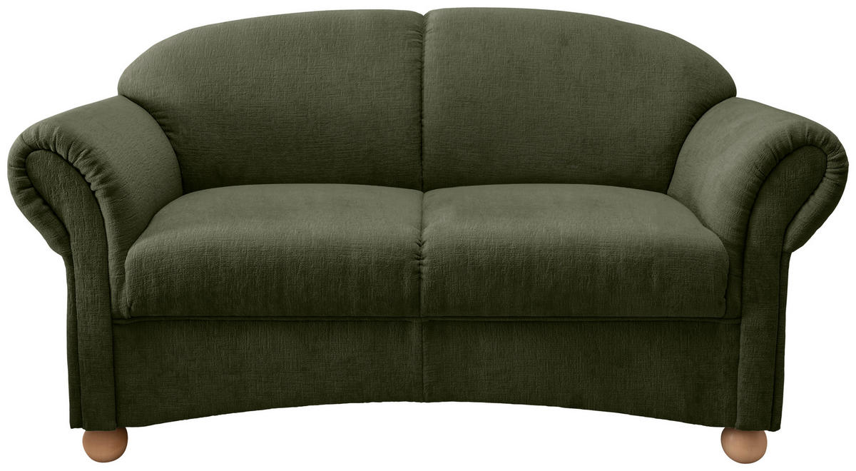 2,5-SITZER in Mikrofaser Grün  - Wildeiche/Grün, Konventionell, Holz/Textil (198/84/80cm) - Livetastic