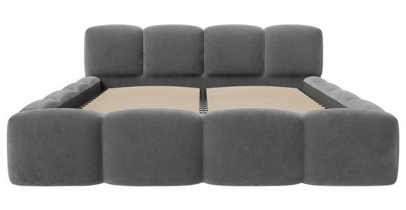 POLSTERBETT Lattenrost, Bettkasten Dunkelgrau 140/200 cm - Dunkelgrau/Schwarz, Design, Holz/Textil (140/200cm) - Carryhome