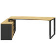 ECKSCHREIBTISCH  in Anthrazit, Hickory  - Anthrazit/Alufarben, Design, Holzwerkstoff/Metall (200/160cm) - Moderano