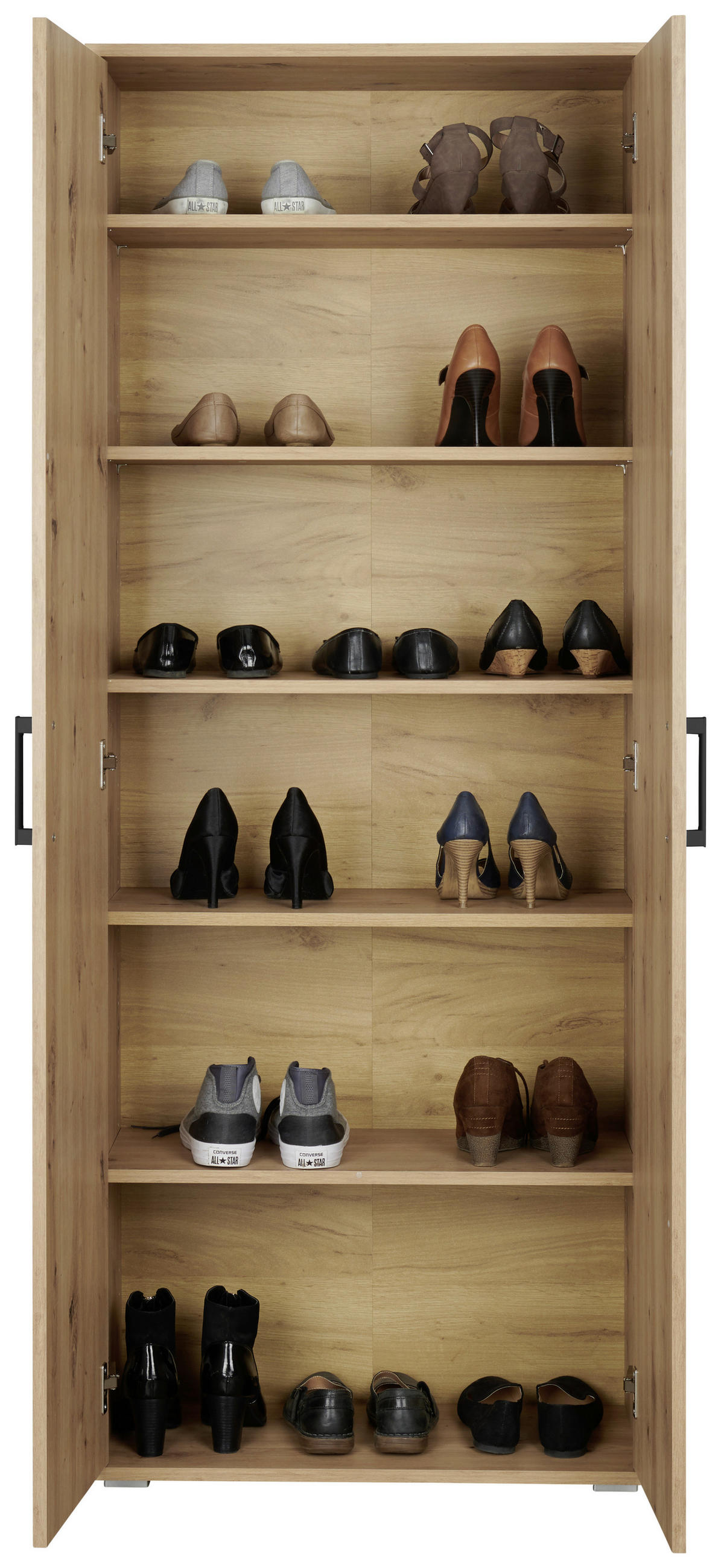MEHRZWECKSCHRANK 70/179/33,5 cm  in Eichefarben  - Eichefarben/Schwarz, KONVENTIONELL, Holzwerkstoff/Kunststoff (70/179/33,5cm) - Xora