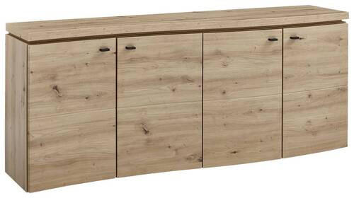 SIDEBOARD Eiche Artisan  180,2/74,6/41,2 cm  - Schwarz/Eiche Artisan, Modern, Holzwerkstoff/Kunststoff (180,2/74,6/41,2cm) - Modante