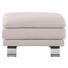 Ecksofa Echtleder Rücken echt - Beige/Alufarben, KONVENTIONELL, Leder/Metall (246/220cm) - Celina Home