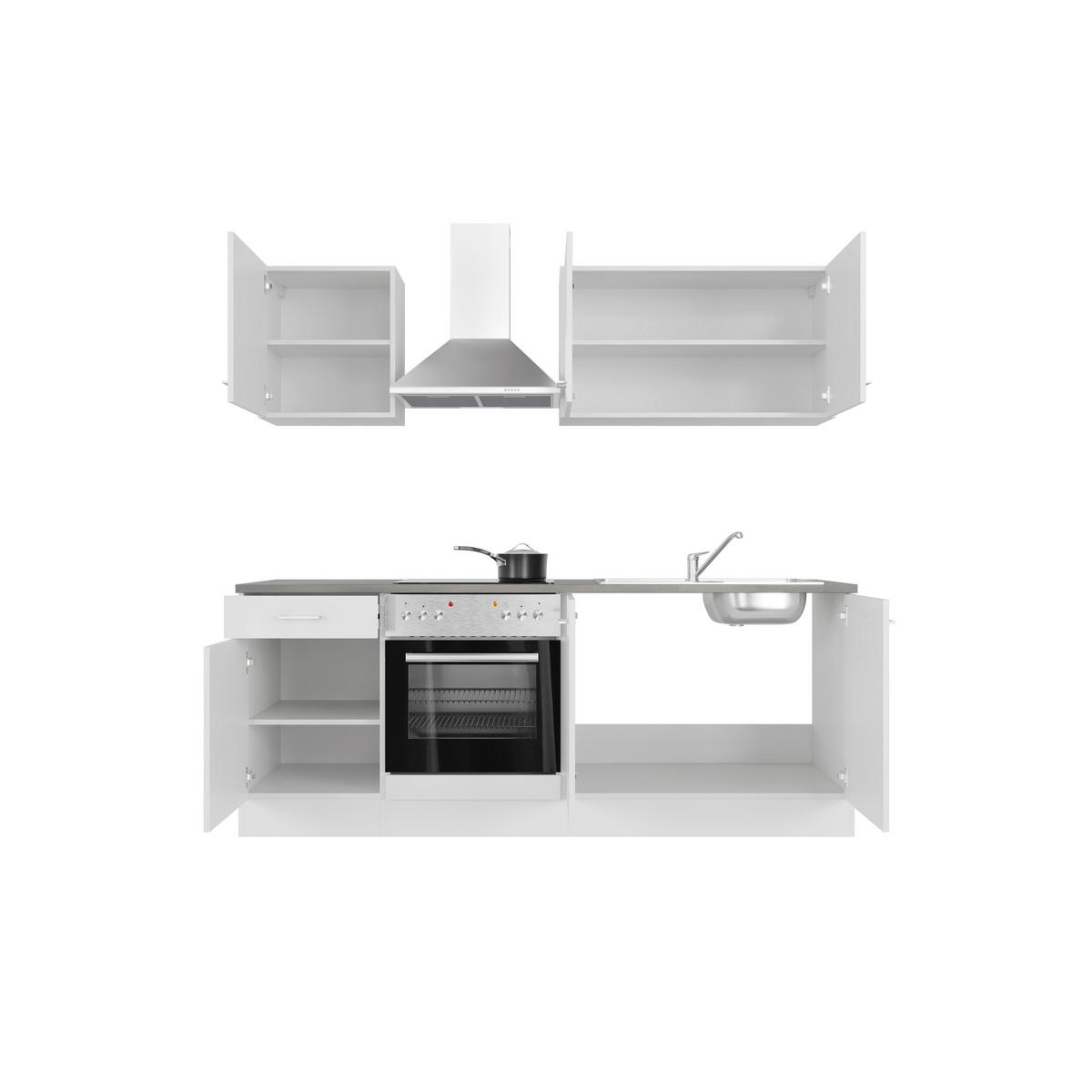 KÜCHENOBERSCHRANK 100/54,8/32 cm  in Weiß  - Alufarben/Weiß, KONVENTIONELL, Holzwerkstoff/Kunststoff (100/54,8/32cm) - FlexWell