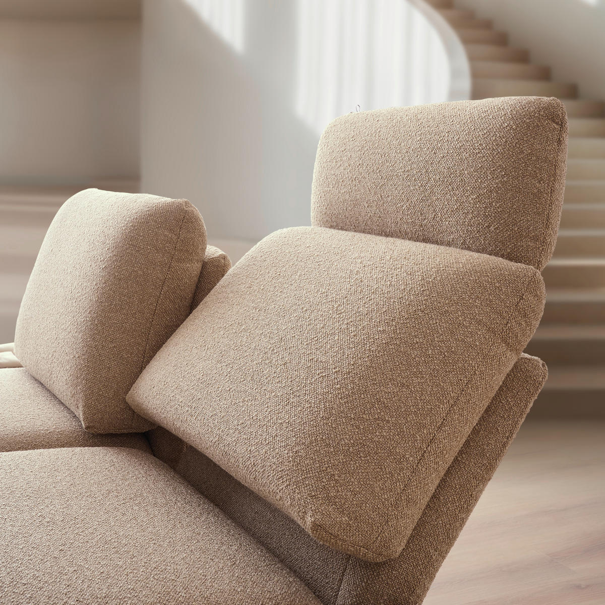 ECKSOFA in Flachgewebe Beige  - Beige/Schwarz, Design, Textil/Metall (155/234cm) - Dieter Knoll
