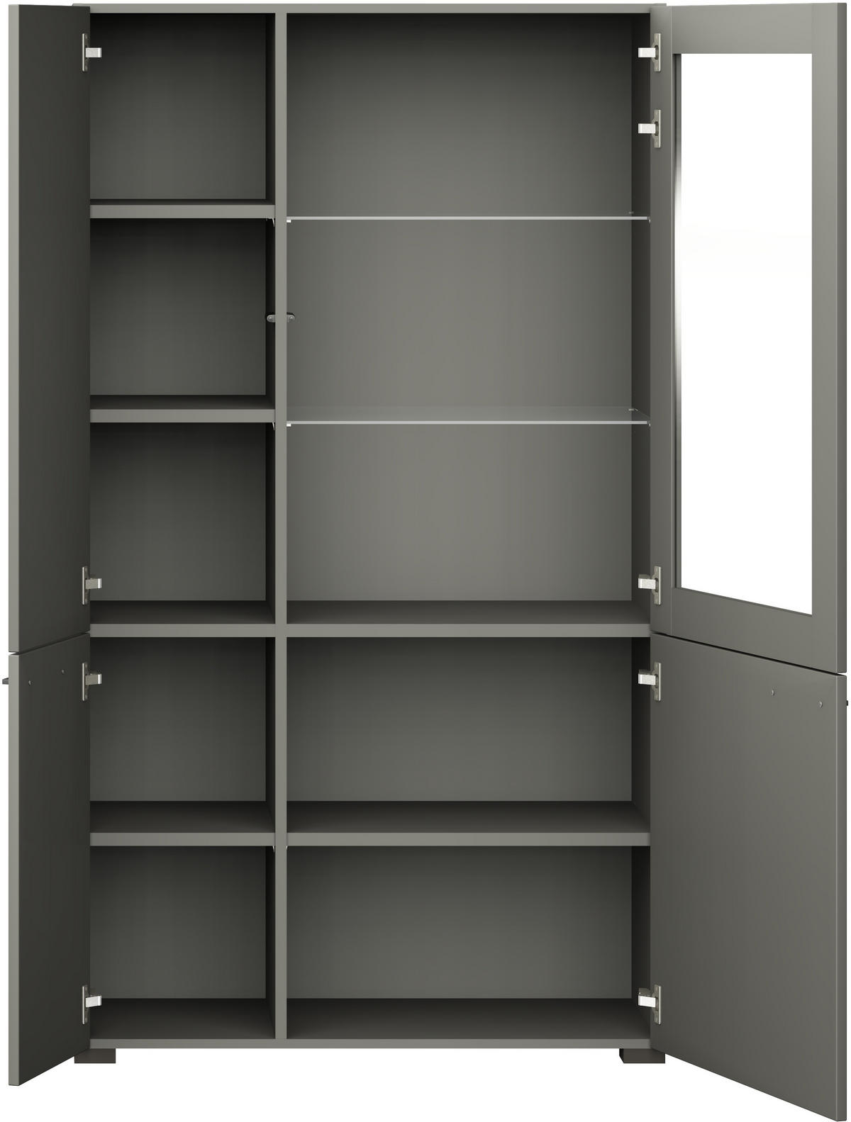 VITRINE in Graphitfarben  - Anthrazit/Graphitfarben, Design, Glas/Holzwerkstoff (100/143,3/41,9cm) - Cantus