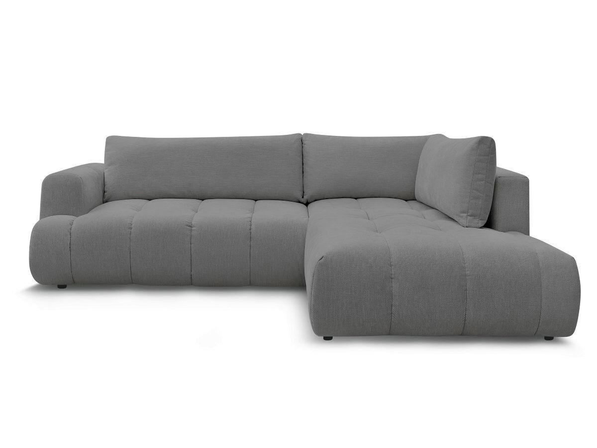 ECKSCHLAFSOFA FUJI Leinenoptik Dunkelgrau  inkl.  - Dunkelgrau/Schwarz, MODERN, Kunststoff/Textil (282/204cm)