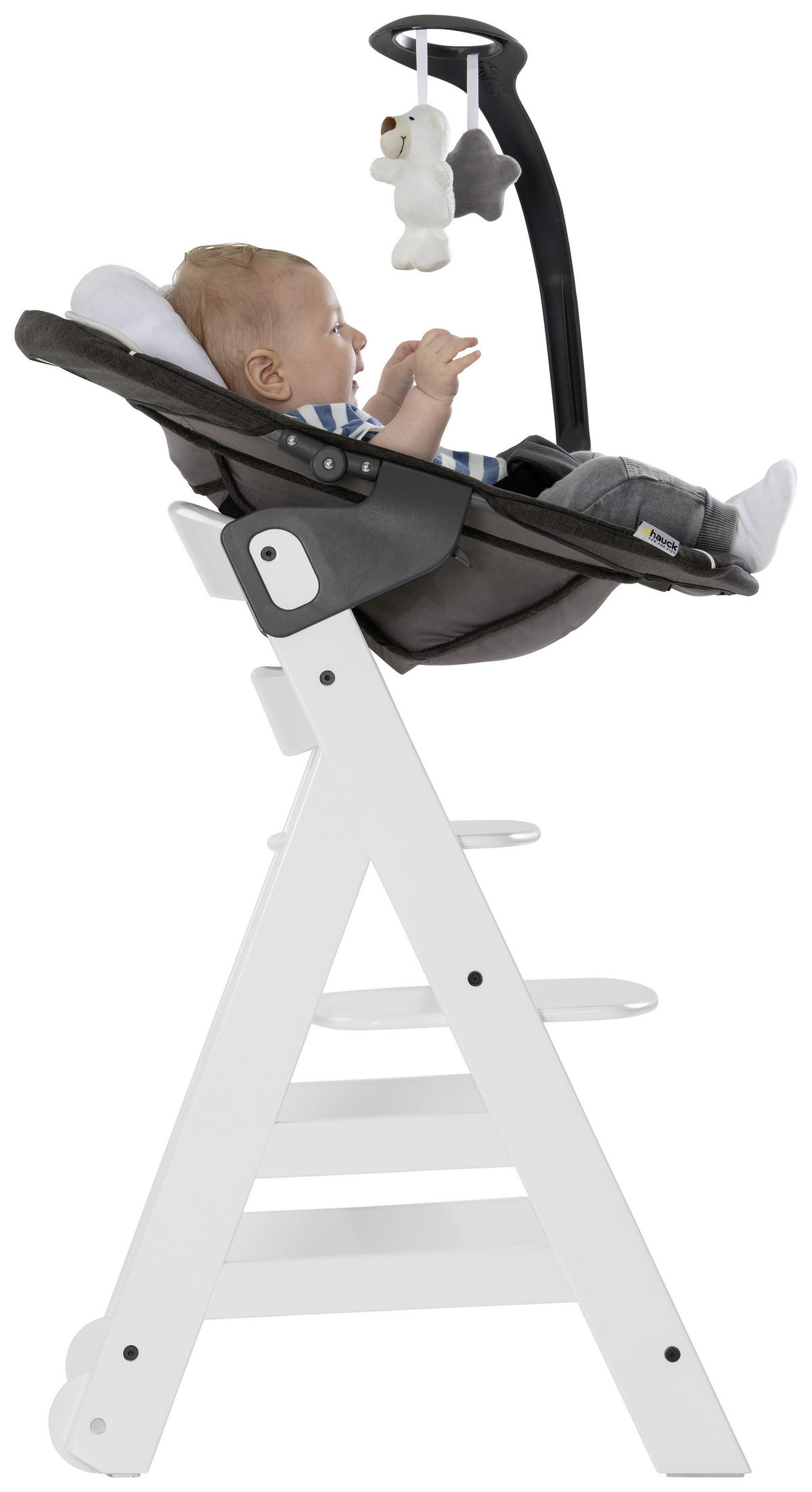 HOCHSTUHL BETA + BOUNCER Grau, Weiß  - Weiß/Grau, Basics, Holz (58/48/83cm) - Hauck