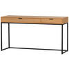 SCHREIBTISCH 140/44/75 cm  in Eichefarben  - Eichefarben/Schwarz, Design, Holz/Metall (140/44/75cm) - Livetastic