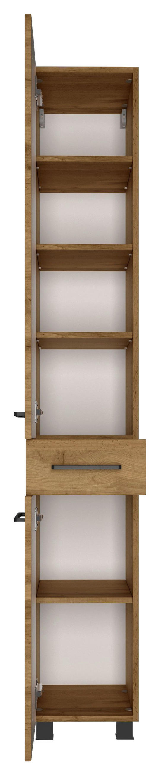 BADEZIMMER  in 130 cm  - Eichefarben/Weiß, MODERN, Holzwerkstoff/Stein (130cm) - Held