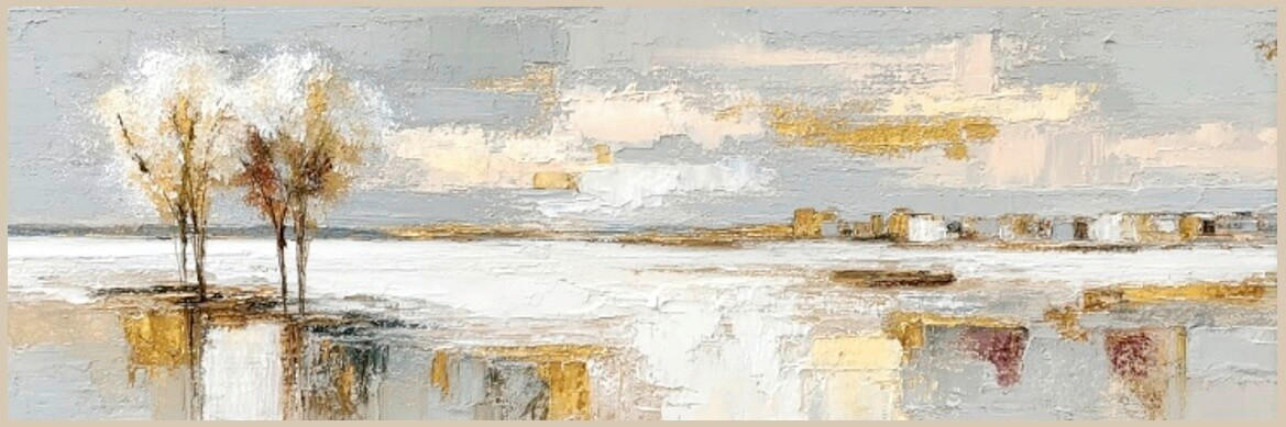 Euroart Metallbild Neutral Landscape II - Haptic Effect Mehrfarbig 60x180x4 cm